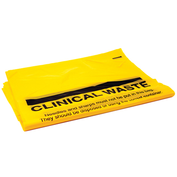 Clinical Waste Sacks Printed 15x28x39 On a Roll