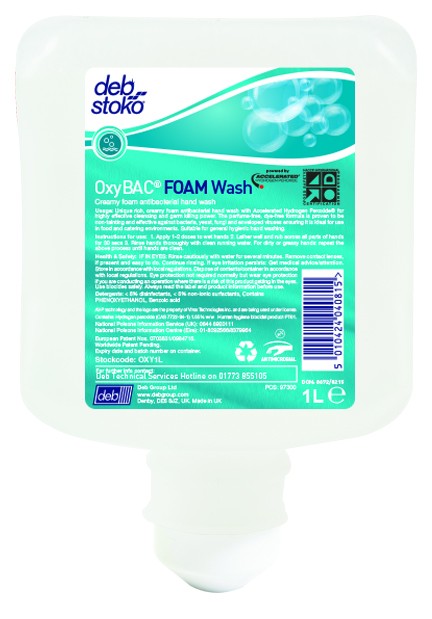 Deb Oxy Bac Perfume-free Antibacterial Foam Hand Wash