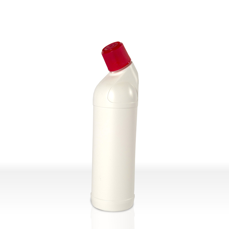 1Ltr White Angle Neck Bottle c/w red spouted AND Cap