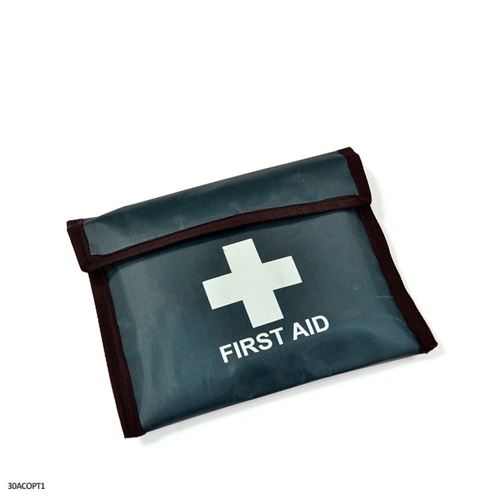 Travel First Aid Kit 1 Person in green zipper bag