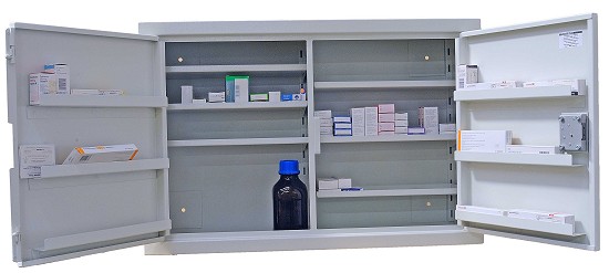 Controlled Drugs Cabinet 600 x 900 x 300mm - door shelves
