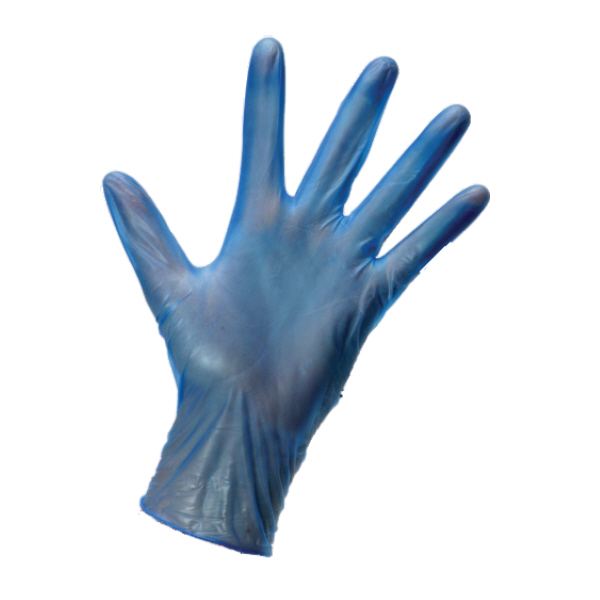 Gloves  Vinyl P/F Blue